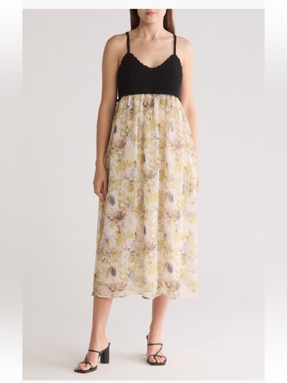 STITCHDROP Mokopuko Crochet Trim Babydoll Dress midi medium NWT